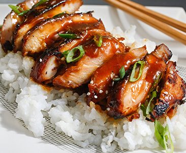 Teriyaki chicken with rice